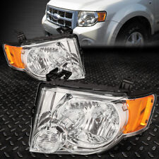FOR 08-12 FORD ESCAPE OE STYLE CHROME HOUSING AMBER CORNER HEADLIGHT HEAD LAMPS picture