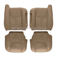 For 2003-2006 Chevy Silverado GMC Sierra Leather Bottom & Back Seat Cover Tan picture