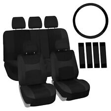 FH Group Car Seat Covers for Auto Steering Wheel Belt & 5 Head Rest - Full Set picture