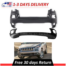NEW For Jeep Cherokee CH1014112, CH1015119 2PCS Front Bumper Covers Fascias  picture