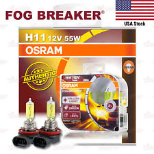 OSRAM FOG BREAKER Headlight Bulbs Duo Lamp 2600K YELLOW H11 12V 55W 64211FBR-HCB picture