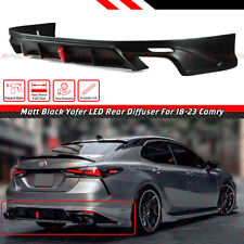 FOR 18-24 TOYOTA CAMRY SE XSE YOFER V1 UNPAINTED MATT BLACK REAR DIFFUSER W/ LED picture