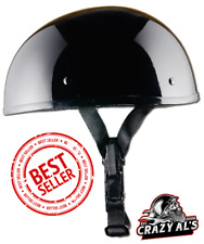 REAL Crazy Al's WSB World's Smallest Lightest GLOSS BLACK -DOT Beanie Helmet picture