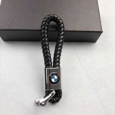 Leather Car Logo Car Key Chain Key Ring For BMW M Power Black picture