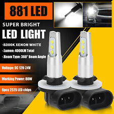 2x 881 LED Fog Driving Light Bulbs DRL 862 886 889 894 896 898 6000K Xenon White picture