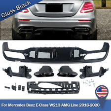 E63 Style Rear Diffuser & Exhaust Tips for Mercedes W213 AMG Bumper Sedan 16-20 picture