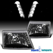 Fits 1998-2000 Ford Ranger Headlights Head Lamps Black picture
