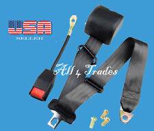 1 Kit of 3 Point Strap Retractable & Adjustable Safety Seat Belt Black picture