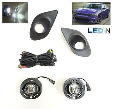 LED Fog Light Lamp Set For 15-19 Dodge Charger SRT Bezel Wire Harness Hellcat picture