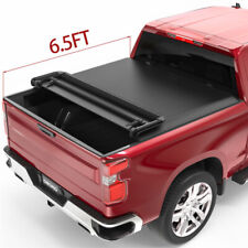 OEDRO 6.5FT 4-FOLD Truck Bed Tonneau Cover For 2015-2024 Ford F-150 W/ Light picture