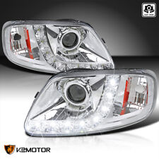 Fits 1997-2003 Ford F150 97-02 Expedition LED Strip Projector Headlights Lamps picture