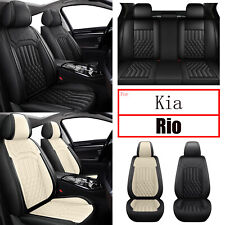 Car 2/5Seat Covers Protector Pad Fuax Leather For Kia Rio 2013-2022 Black/Beige picture