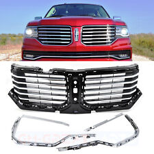 2015 2016 2017 Lincoln Navigator Front Upper Grille Grill Black With Chrome Trim picture