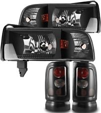 For 1994-2002 Dodge Ram 1500 2500 3500 Headlights+Tail Lights Black Smoke Lamps picture