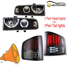 For 1998-2004 Chevy S10 Halo Projector Headlights + Smoke LED Tail lights 2 Pair picture
