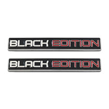 2x Chrome Black&White&Red Coated Metal Black Edition Emblem SUV Racing 3D Emblem picture