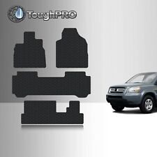 ToughPRO Floor Mats + 3rd Row Black For Honda Pilot All Weather 2005-2008 picture