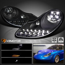 Black Fits 1997-2001 Porsche 996 911 Boxster 986 LED Signal Projector Headlights picture