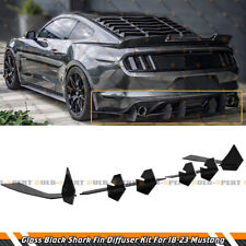 For 18-2023 Ford Mustang Ecoboost Gloss Black Shark Fin Rear Bumper Diffuser Kit picture