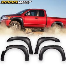 Fender Flares Fit For 2004-2015 Nissan Titan Pocket Style Smooth Black 4Pcs  picture