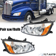 For 2008-2017 Kenworth T660 T700 Chrome Projector Headlight Headlamps Pair Set picture