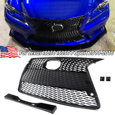 Gloss Black Trim Front Upper+Lower Grille For 2014-16 Lexus IS250 IS350 F Sport picture