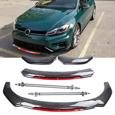 Front Bumper Lip Spoiler Splitter+Strut Rods Carbon Fiber For VW Golf GTI MK7 picture