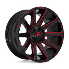 20X10 Fuel 1PC D643 CONTRA 8X180 -18MM GLOSS BLACK RED TINTED CLEAR picture