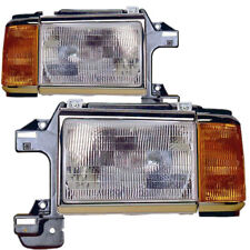 For 1987-1991 Ford F150 F250 F350 Bronco Headlight Halogen Set Pair picture