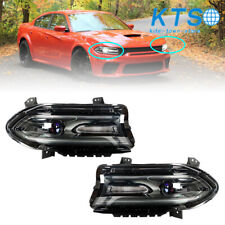 Right&Left Headlight For 2015-20 Dodge Charger Halogen w/ LED DRL Black Housing picture