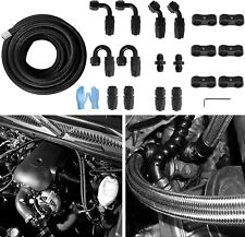 6AN Fuel Line Kit  Braided Fuel Hose + AN6 Fittings Hose Separator Clamp 16FT/5M picture