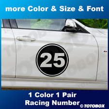 2x Rally Racing Custom Number Circle Decal Auto Car Race Sport Sticker  picture