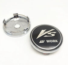4pcs 60 mm for VS WORK Black Silver Alloy Wheel Center Caps Hub Caps Rim Caps picture