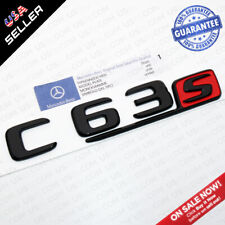 17-20 W205 OEM C 63 S Emblem Trunk Lid Logo Badge AMG Sport - Gloss Black & Red picture