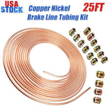 Copper Nickel Brake Line Tubing Kit 3/16 OD 25 Foot Coil Roll all Size Fittings picture