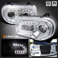 Clear Fits 2005-2010 Chrysler 300C LED Strip Projector Headlights Left+Right picture