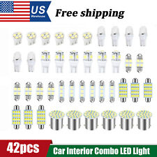 42PCS Car Interior Combo LED Map Dome Door Trunk License Plate Bulbs Light White picture