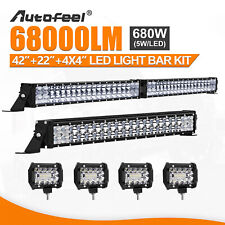 40 inch LED Light Bar + 20 inch + 4x 4 inch Pods w/ DRL Slim For Pickup SUV ATV picture