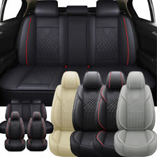 Luxury Leather Car Seat Covers Protector Front Rear Full Set Cushion 2/5-Seaters picture