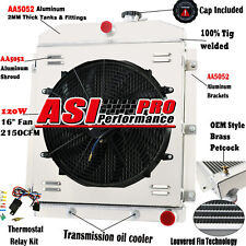 ASI For 1949~1954 Chevy Pickup Trucks AT 4ROW Aluminum Radiator+Shroud Fan+Relay picture