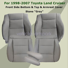 For 1998-2007 Toyota Land Cruiser Font Leather Seat Cover & Armrest Cover Gray picture