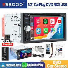 Double 2 DIN CD/DVD Apple CarPlay Car Stereo Radio Bluetooth FM/AM/RDS + Camera picture