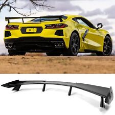 Rear High Wing Spoiler Fits For Corvette C8 Models 2020-2023 ABS Bar Gloss Black picture