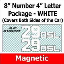 WHITE Magnetic Autocross and Track Day Numbers and Class Letter Package picture