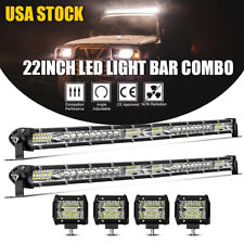 2x 22Inch LED Light Bar Spot Flood Combo + 4x 4