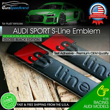 2x for Audi S-Line Gloss Black Badge Emblem 3D A3 A4 A5 A6 A7 Q5 TT Side Fender picture