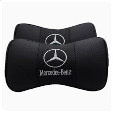 2Pcs Real Leather Car Seat Neck Cushion Pillow Car Headrest For Mercedes-Ben Car picture