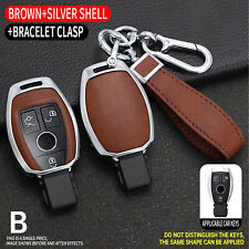 For Mercedes Benz Car Key Fob GLC CLS C E S Case Cover Class Zinc Alloy Leather picture
