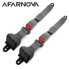 2X 2 Point Harness Replace Belt Seatbelt Buckle Clip Gray Retractable Fits Axdi picture