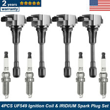 4x Ignition Coil & 4x DOUBLE IRIDIUM Spark Plug Set for Nissan Altima Sentra USA picture